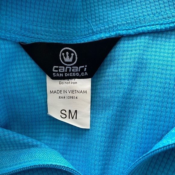 Canari Sz S Cycling Jersey Top Half Zip Blue Black - Picture 5 of 5